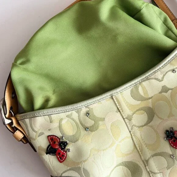 Coach Optic Signature Monogram Ladybug Mini Hobo Bag - Picture 8 of 13